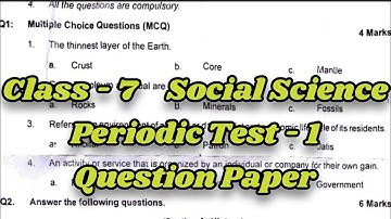 Class 7 Social Science PT1 Question Paper 2025 | FA1 Solved Paper | History, Civics, Geography