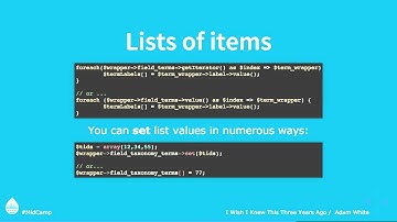 Introducing site builders to Entity Metadata Wrappers, EntityFieldQuery and more
