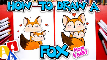 How To Draw A Mom And Baby Fox