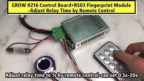 GROW K216+R503 Adjust Relay Time by Remote Control-DC10-30V Fingerprint Control Board