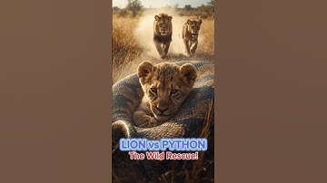 LEEUW vs. PYTHON — De redding van het welpje! #dieren #dierenfeiten