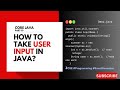 How to take user input in Java? | Core Java | Telugu Explained