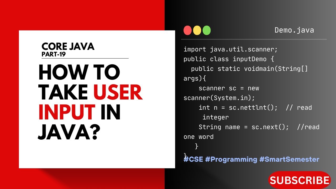 How to take user input in Java? | Core Java | Telugu Explained - YouTube
