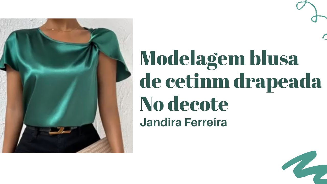 How to make a blouse pattern with a draped twist neckline. - YouTube