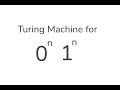 Turing Machine Recognizing 0^n1^n in Automata Theory