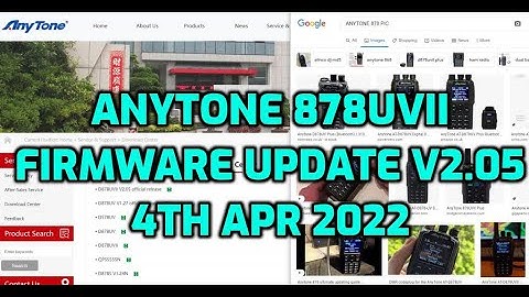 FIRMWARE STEP BY STEP - ANYTONE 878UVII -  V2.05+Bluetooth APRS Update - 4th April 2022