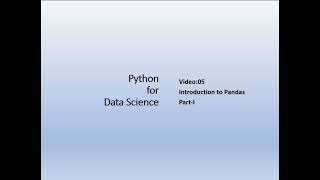 Pandas Library Part I
