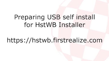 Preparing USB self install for HstWB Installer