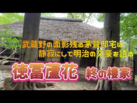 【4K動画】【武蔵野の面影残る茅葺邸宅は静寂の中に明治の文豪を語る～蘆花恒春園】明治の大ベストセラー小説「不如帰」を生んだ徳冨蘆花が晩年20年間を晴耕雨読に過ごした邸宅と墓地が世田谷の地に残る