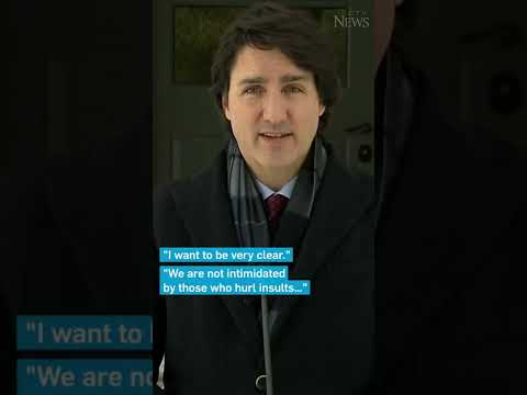 Prime Minister Trudeau on convoy protests: "We are not intimidated" #shorts