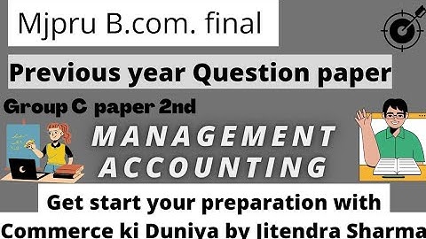 Management Accounting  Question paper #mjpru #examtips