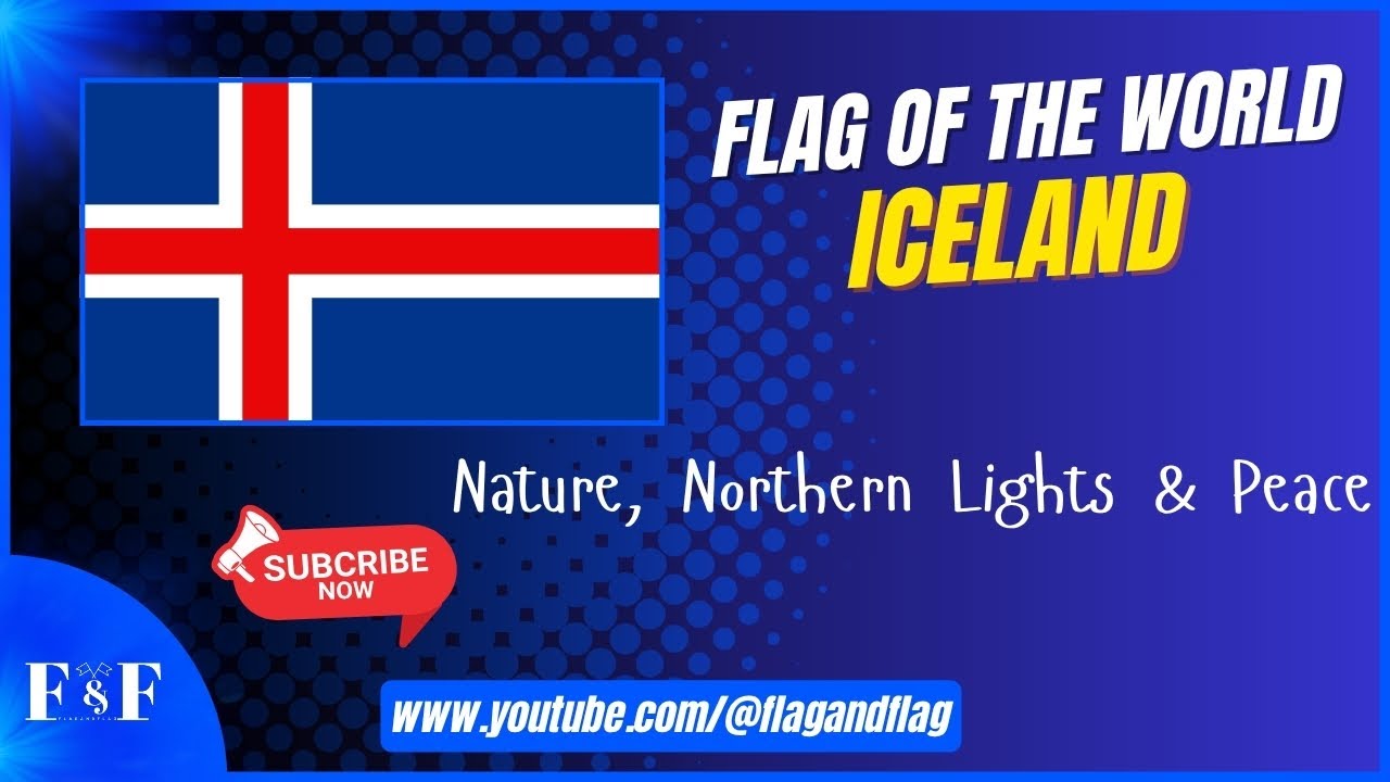 Iceland 🇮🇸 — red cross on white and blue, hand-drawn with Nordic fire and ice pride!✍️ | Flag & Flag