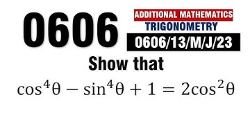 Show that cos^4 θ-sin^4 θ+1=2cos^2 θ
