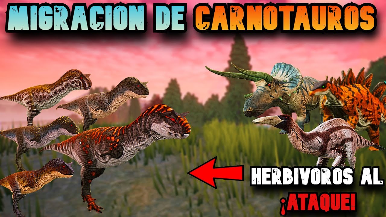 LA MIGRACION MAS GRANDE DE CARNOTAUROS EN THE CURSED ISLE // LOS HERBÍVOROS NOS HACEN UNA EMBOSCADA