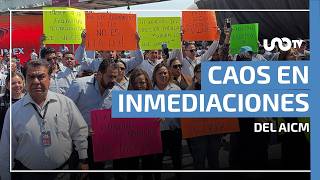 Taxistas retiran bloqueos del AICM tras casi 3 horas de protestas