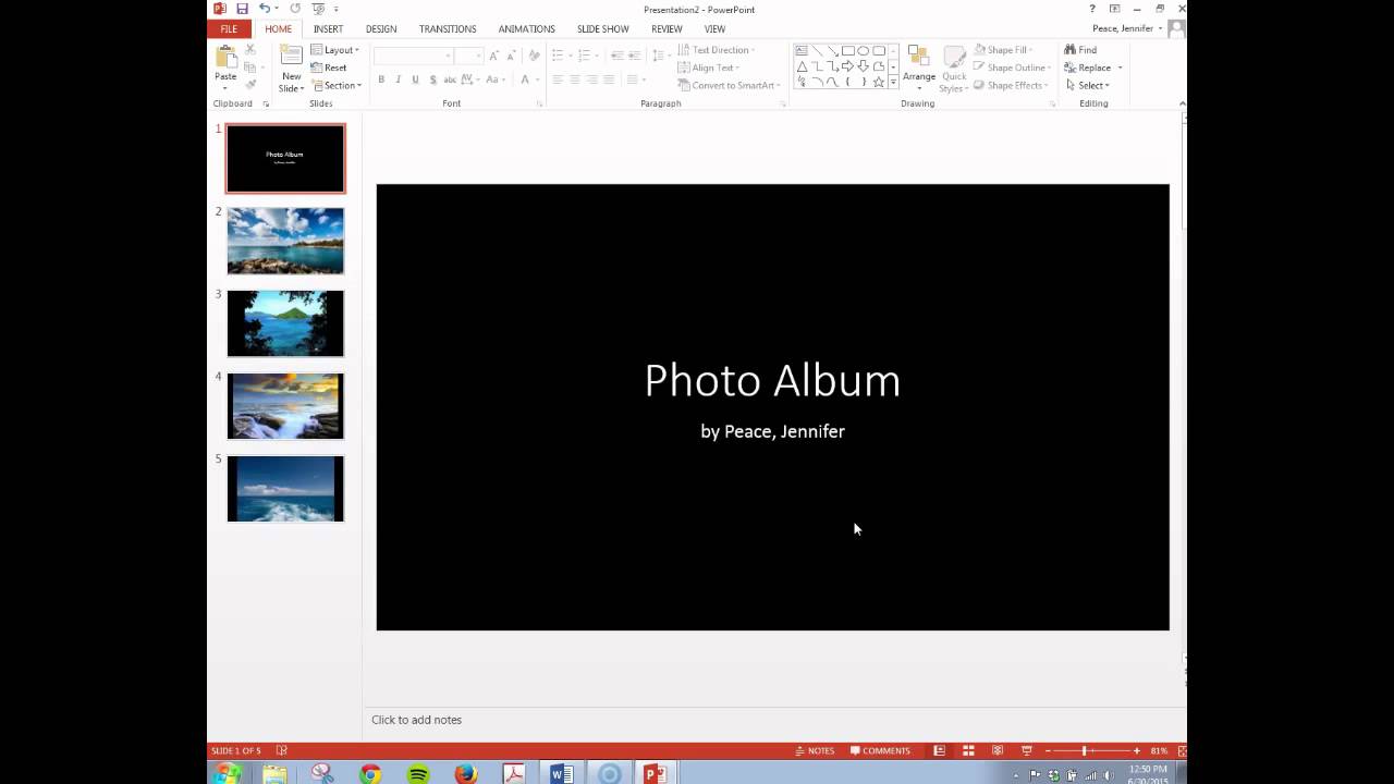 Office 2013 PowerPoint Photo Album YouTube