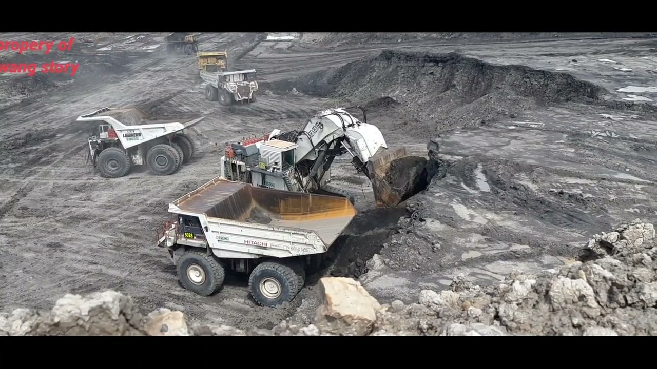 Big digger Excavator liebherr 996 vs Heavy dump truck