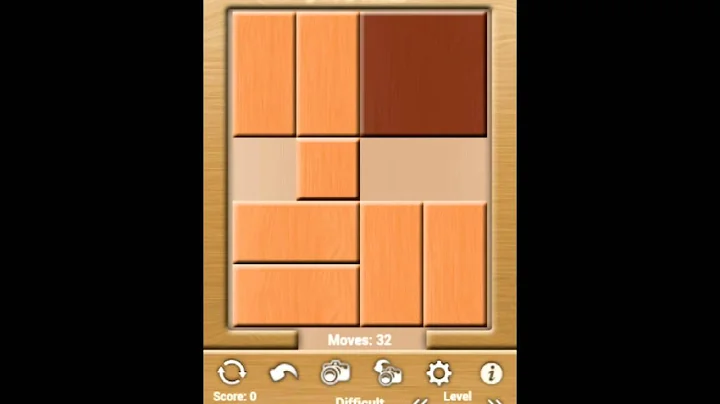 Klotski Difficult Level 43 of 68 Par solution