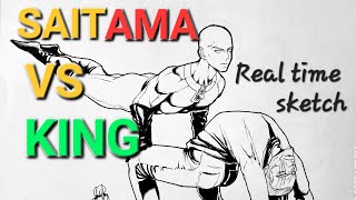 Saitama and King ONE PUNCH MAN LIVE DRAWING