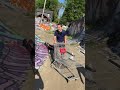 My best friends twin breaking his ass after falling off a shop cart wile going down a skating ramp.