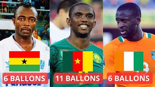 Top 10 des pays qui ont remportés le plus de ballon d’or africains