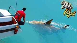 Gta V Vida Real Fui Escondido No Acampamento Das Universitarias Ep 70 - isca de tubarão roblox