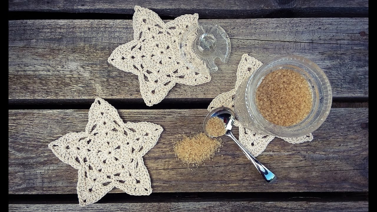Easy Crochet Star Coaster Tutorial YouTube