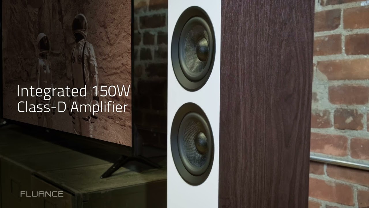 Ai81 Powered Floorstanding Tower Speakers - Black