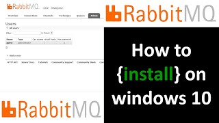 How to install #RabbitMQ on windows 10 step by step