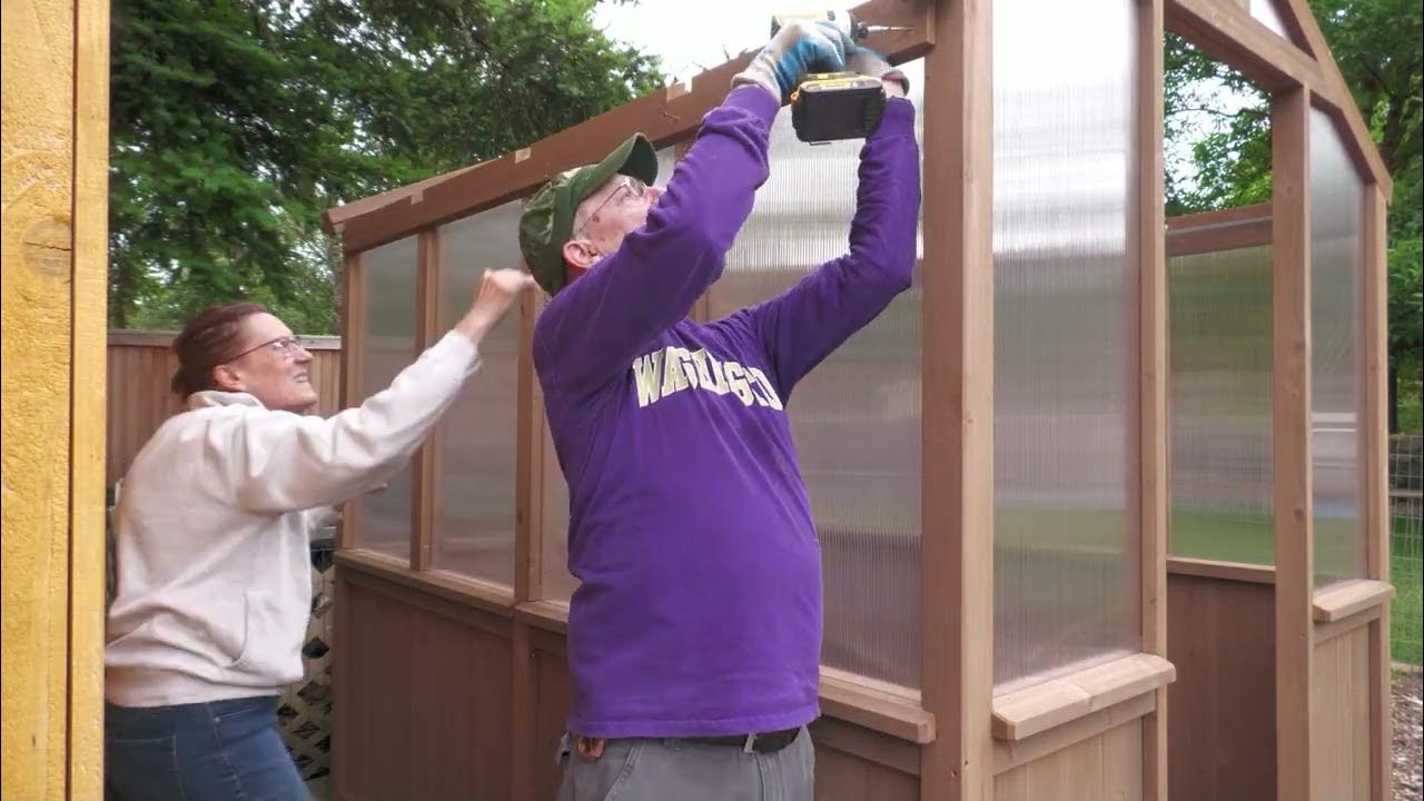 Yardistry Greenhouse Build Day 6 Sides and Roof YouTube