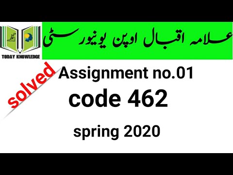 aiou solved assignment 1 code 462