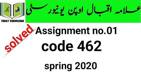 aiou solved assignment spring 2020 | code 462 Assignment no.01