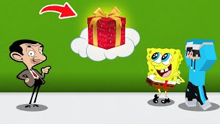 ماين كرافت لكن انا وسبونج بوب ومستر بين لقينا غيمة الهدايا العجيبة !!؟ 🔥😱 screenshot 4