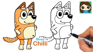 How to Draw Chilli Heeler | Bluey
