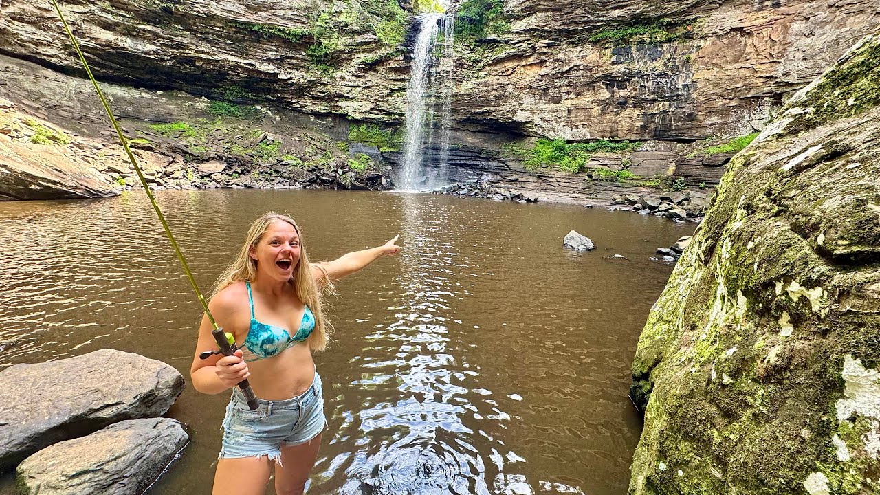 She Caught The WATERFALL MONSTER!!! It Scared Everyone Away....