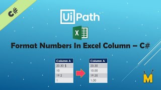 UiPath | Format Numbers In Excel Column with C# Code | How to set Number formet to Excel Column