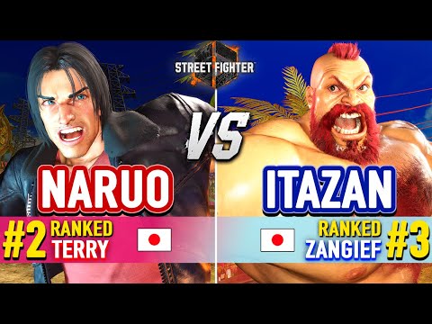SF6 🔥 NARUO (#2 Ranked Terry) vs ITAZAN (#3 Ranked Zangief) 🔥 Street Fighter 6 High Level Gameplay