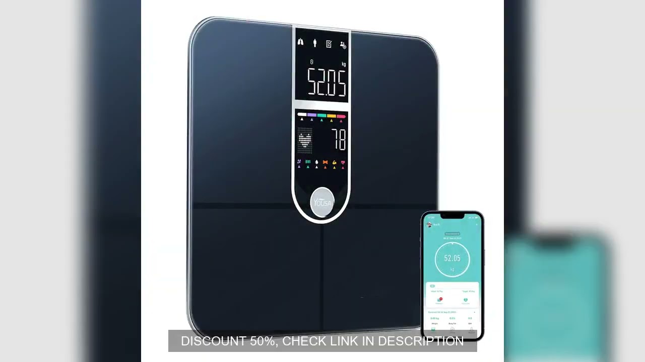 Scale for Body Weight, Smart Scale with 8-in-1 VA Display, High Precision Bathroom Digital Scale for