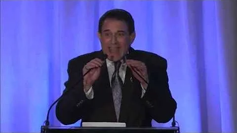 Michael Reinert speaking at the 2013 MMRF Laugh fo...
