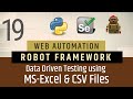Part 19 data driven testing using excel  csv files in robot framework  selenium with python