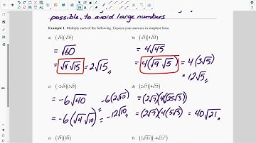 Lesson 1.3: Multiplying Radicals (Video Lesson, Part 1)