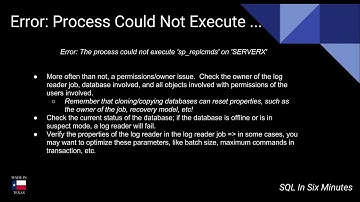 Error: The Process Could Not Execute 