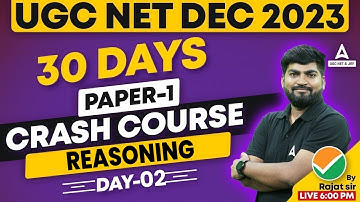 UGC NET Reasoning First Paper | Reasoning UGC NET Paper 1 By Rajat Sir
