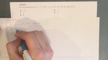 MM039 Maths Methods Fortify Study Guide - "How to find a constant in a polynomial"