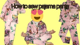 تفصيل وخياطة بيجامة موبرة أو قطيفة رووووعة للمبتدئين .how to sew pajama pants