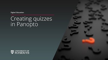 Creating quizzes in Panopto
