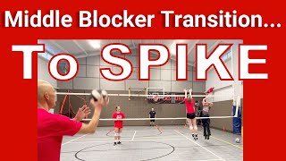 Middle Blocker Transition to Spike Attack - Volleyball Lesson