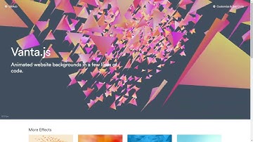 ウェブサイトの背景となるアニメーションのコードを取得可能な「Vanta.js」を利用してみた