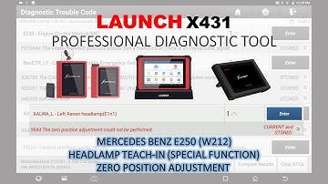 Mercedes Benz E250 (W212) Headlamp teach-in Zero Position Adjustment