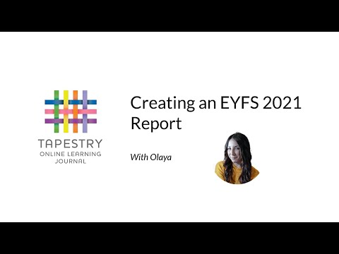 Creating an EYFS 2021 Report